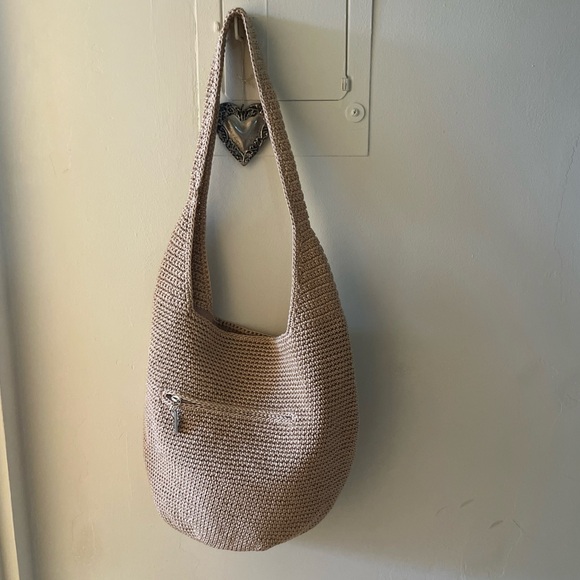 Sak Crochet Woven Shoulder Bag Brown/Beige, Medium New Without Tags - Picture 3 of 10